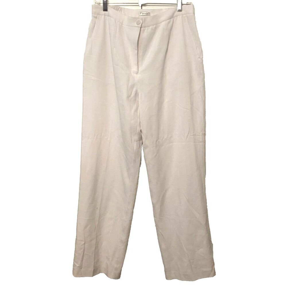 NEW Drapers & Damons Women's 10 White Lined Pants Stretch Dress Formal Straight